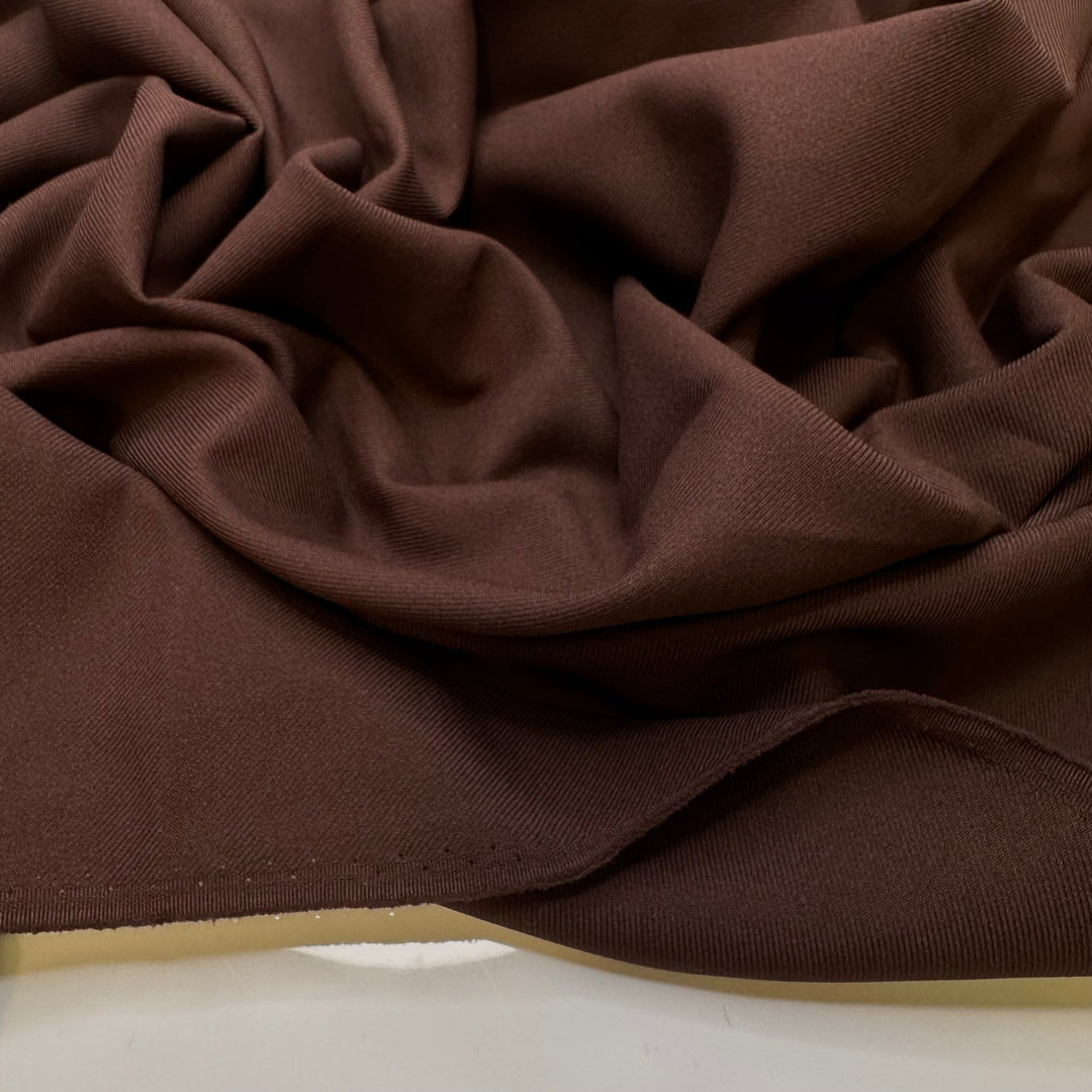 Moose Tracks Ice Cream - Polyester Blend Woven - Brown - 1.1M Bundle - True Deadstock fabric Fabric by private - Sustainable Textile | FABCYCLE