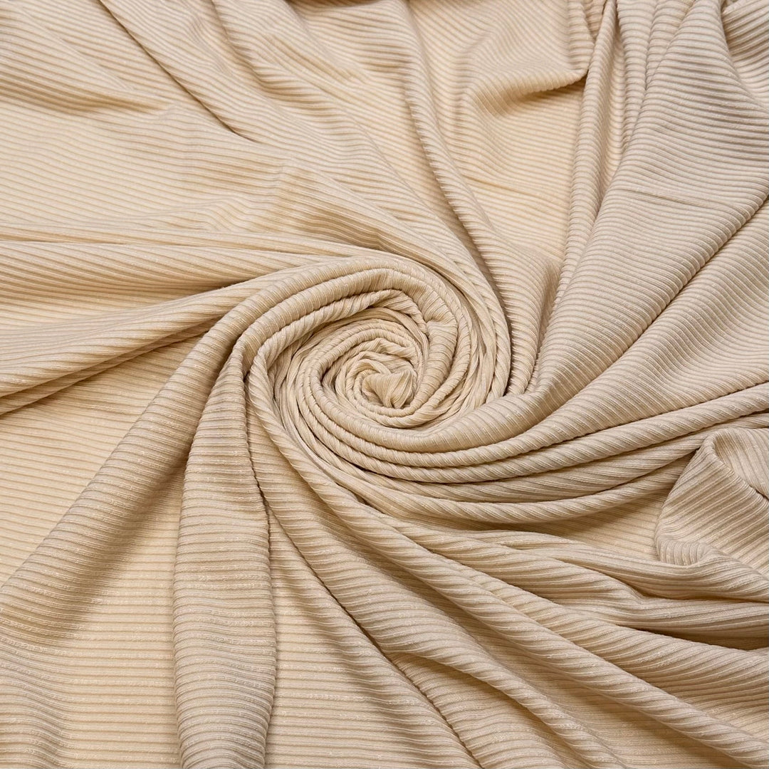 More Marshmallow Than Hot Chocolate - Rib Knit Tencel/Spandex Knit - Dark Cream - 1.75M Bundle - True Deadstock fabric Fabric by private - Sustainable Textile | FABCYCLE