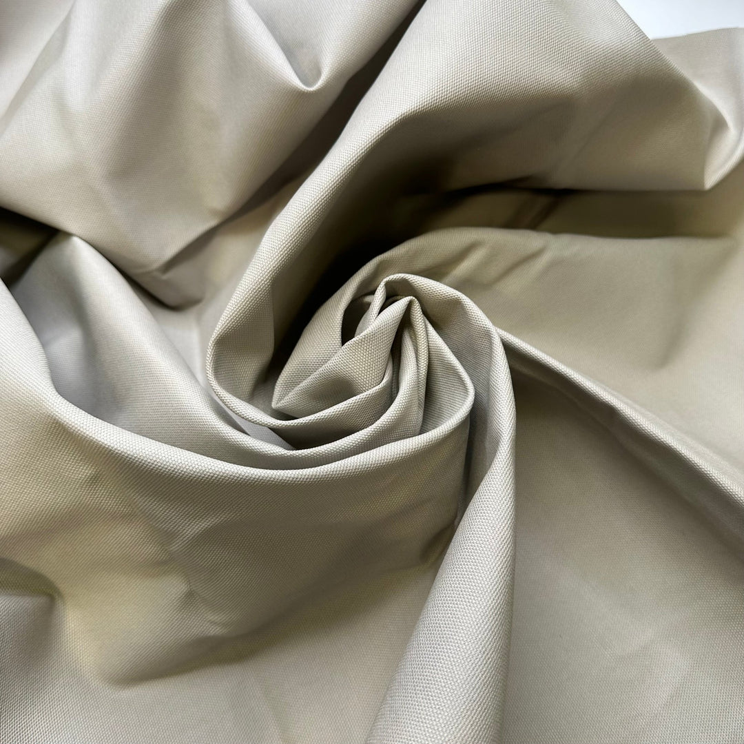 Morning Dove Coo - Water Resistant Basket Weave Poly/PU Woven - Light Beige - 1.45M Bundle - True Deadstock fabric Fabric by private - Sustainable Textile | FABCYCLE