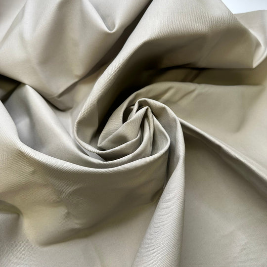 Morning Dove Coo - Water Resistant Basket Weave Poly/PU Woven - Light Beige - 1.45M Bundle - True Deadstock fabric Fabric by private - Sustainable Textile | FABCYCLE
