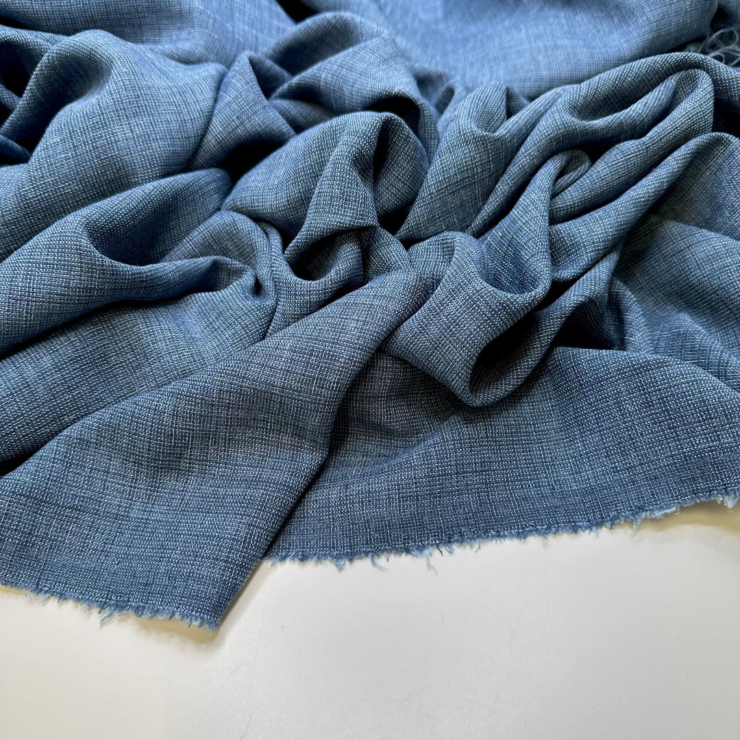 Morning Rain - Polyester Blend Woven - Blue - 2.4M Bundle - True Deadstock fabric Fabric by private - Sustainable Textile | FABCYCLE