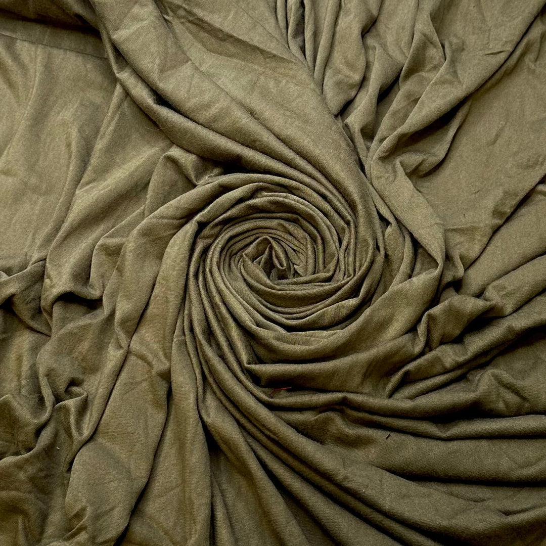 Mossy Neutrals - Jersey Bamboo Blend Knit - Olive Green - 3.3M Bundle - True Deadstock fabric Fabric by private - Sustainable Textile | FABCYCLE