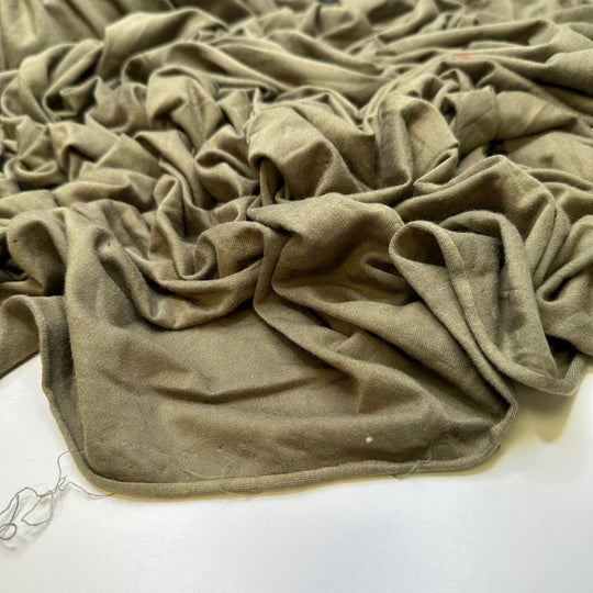 Mossy Neutrals - Jersey Bamboo Blend Knit - Olive Green - 3.3M Bundle - True Deadstock fabric Fabric by private - Sustainable Textile | FABCYCLE