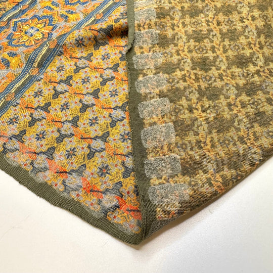 Moths To A Flame - Polyester Blend Knit - Blue/Yellow Floral - 3M Bundle - True Deadstock fabric Fabric by private - Sustainable Textile | FABCYCLE