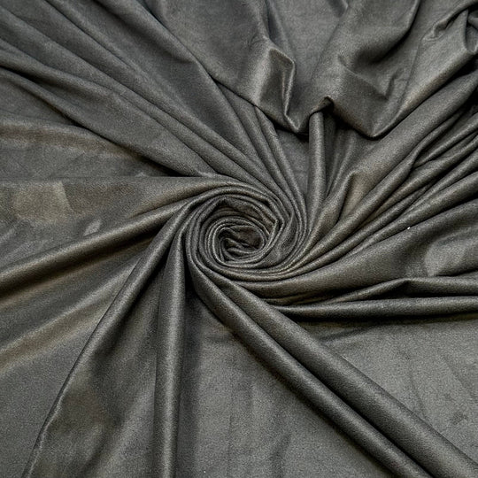 Motorbike Zaddy - Faux Suede Polyester Blend Knit - Dark Olive Green - 1.2M Bundle - True Deadstock fabric Fabric by private - Sustainable Textile | FABCYCLE