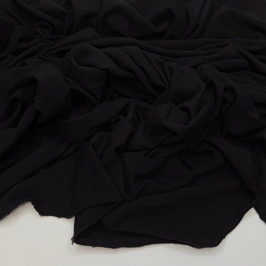 Mountain Overlook - Jersey Wool Blend Knit - Black - 2.45M Bundle - True Deadstock fabric Fabric by private - Sustainable Textile | FABCYCLE