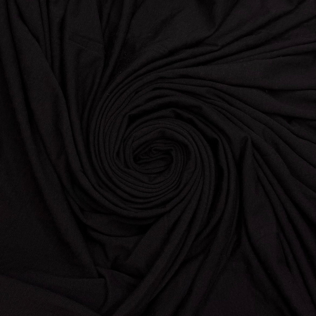 Mountain Overlook - Jersey Wool Blend Knit - Black - 2.45M Bundle - True Deadstock fabric Fabric by private - Sustainable Textile | FABCYCLE