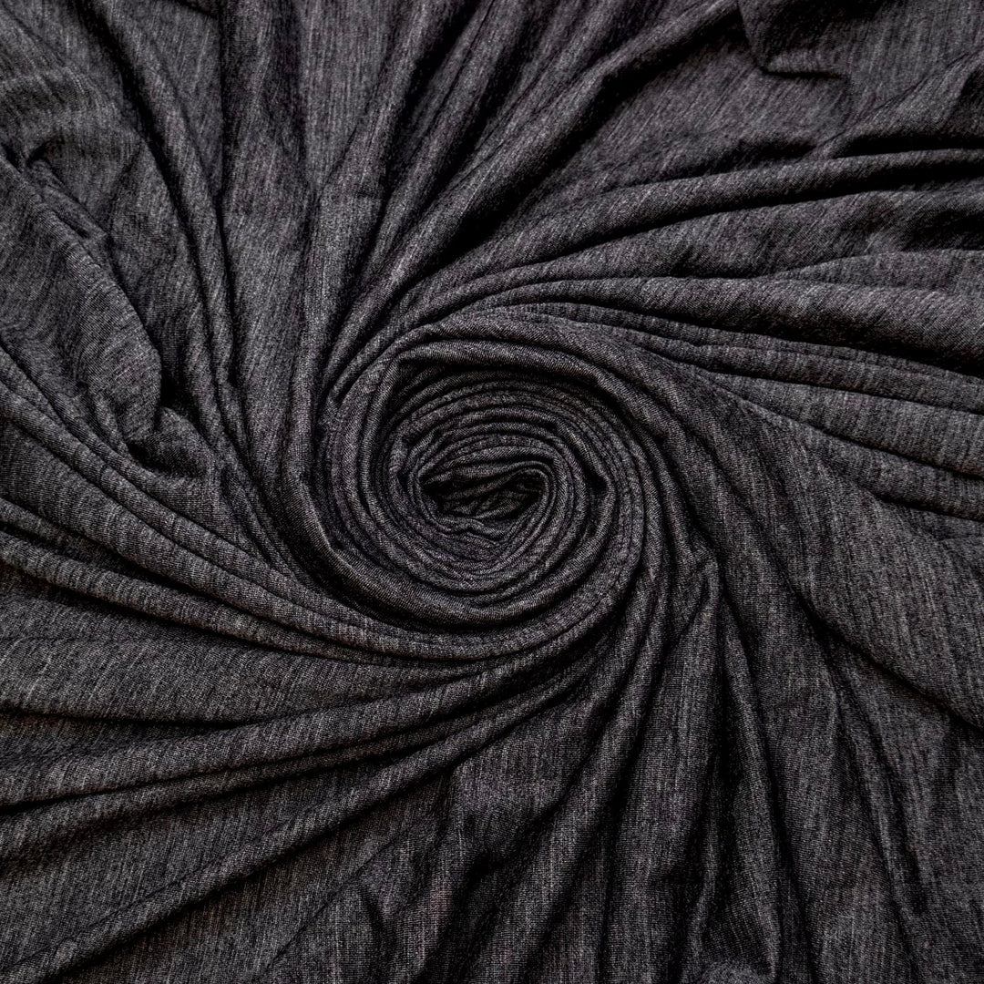 Much Needed Rain - Merino Wool Blend Jersey Knit - Dark Grey Heathered - 2.4M Bundle - True Deadstock fabric Fabric by private - Sustainable Textile | FABCYCLE