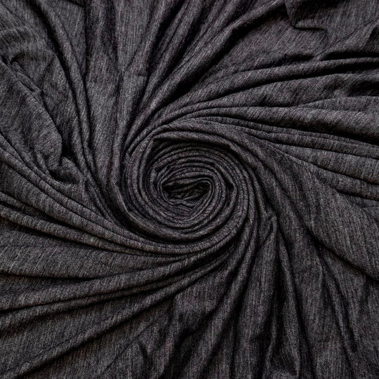 Much Needed Rain - Merino Wool Blend Jersey Knit - Dark Grey Heathered - 2.4M Bundle - True Deadstock fabric Fabric by private - Sustainable Textile | FABCYCLE