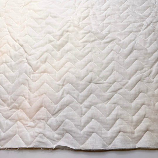 Mulled Wine - Quilted Top Polyester Blend Woven - White Geometric - 3M Bundle - True Deadstock fabric Fabric by private - Sustainable Textile | FABCYCLE