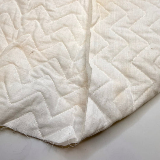 Mulled Wine - Quilted Top Polyester Blend Woven - White Geometric - 3M Bundle - True Deadstock fabric Fabric by private - Sustainable Textile | FABCYCLE