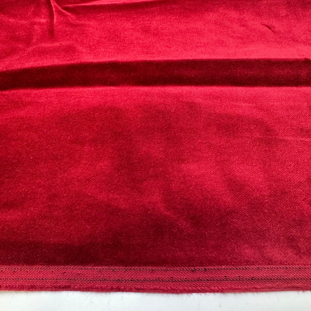 Mulled Wine Scented - Velvet Cotton Woven - Dark Red - 1.1M Bundle - True Deadstock fabric Fabric by private - Sustainable Textile | FABCYCLE