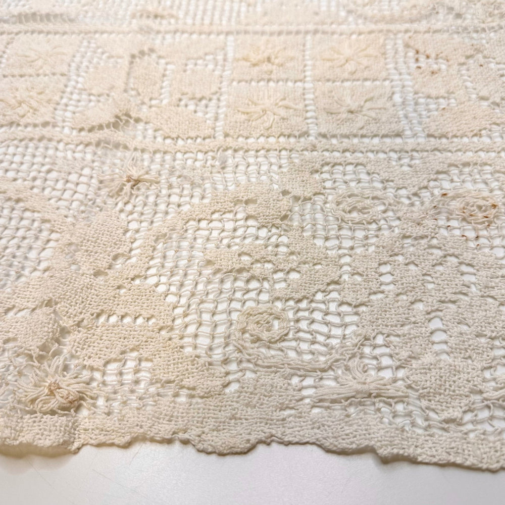 Multigenerational Meeting - Lace Cotton Blend Knit - Cream Floral - 1.25M Bundle - True Deadstock fabric Fabric by private - Sustainable Textile | FABCYCLE