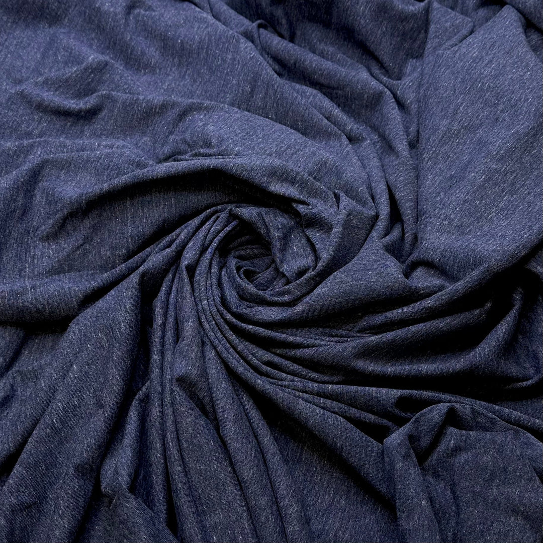 Murky Skies - Jersey Cotton/Spandex Knit - Dark Grey/Blue - Bundles - True Deadstock fabric Fabric by private - Sustainable Textile | FABCYCLE