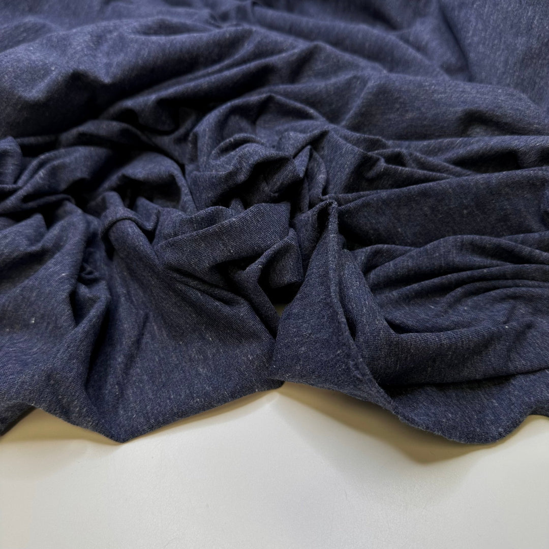 Murky Skies - Jersey Cotton/Spandex Knit - Dark Grey/Blue - Bundles - True Deadstock fabric Fabric by private - Sustainable Textile | FABCYCLE