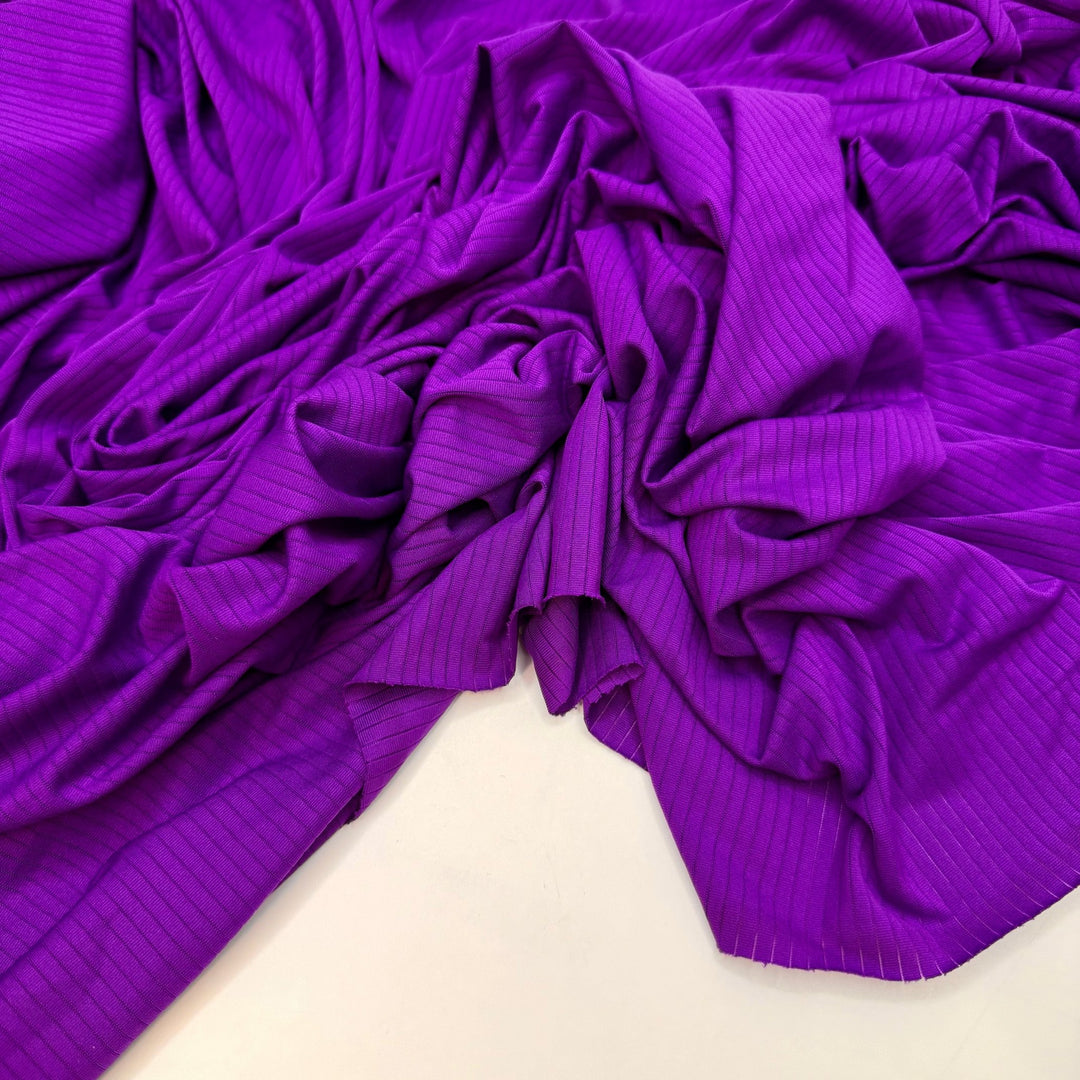 Music Festival Season - Rib Knit Polyester Blend Knit - Purple - 1.7M Bundle - True Deadstock fabric Fabric by private - Sustainable Textile | FABCYCLE