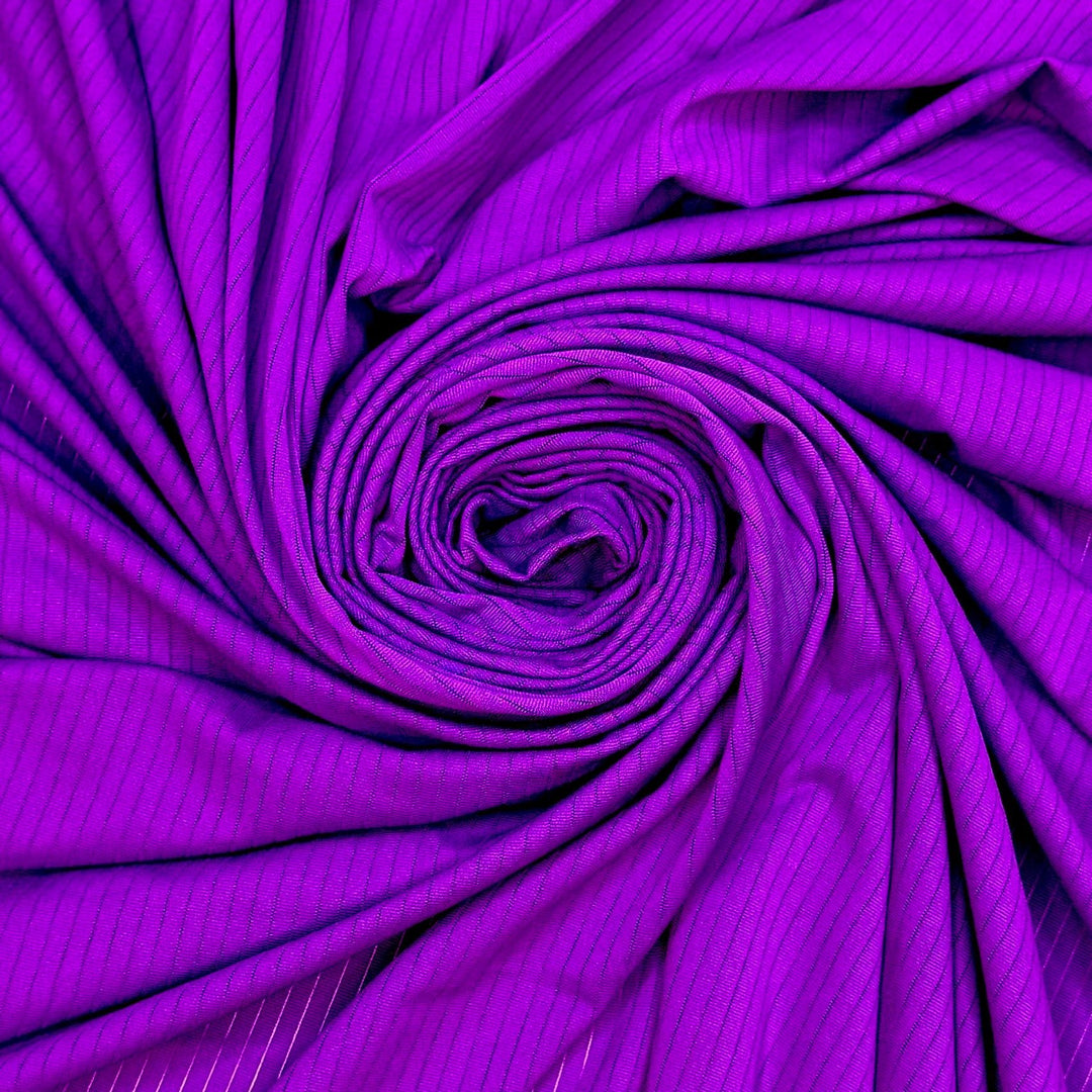 Music Festival Season - Rib Knit Polyester Blend Knit - Purple - 1.7M Bundle - True Deadstock fabric Fabric by private - Sustainable Textile | FABCYCLE