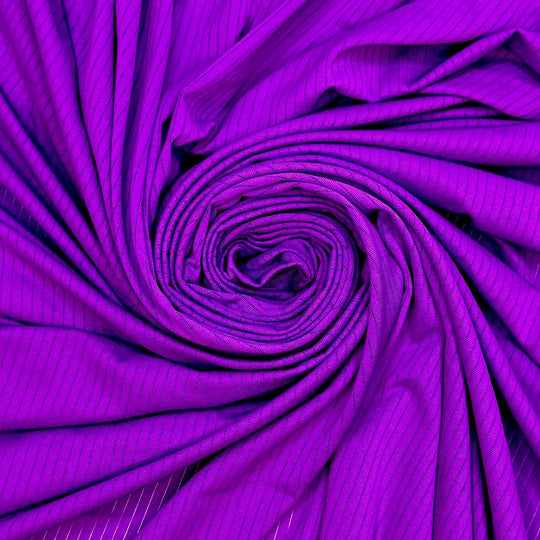 Music Festival Season - Rib Knit Polyester Blend Knit - Purple - 1.7M Bundle - True Deadstock fabric Fabric by private - Sustainable Textile | FABCYCLE