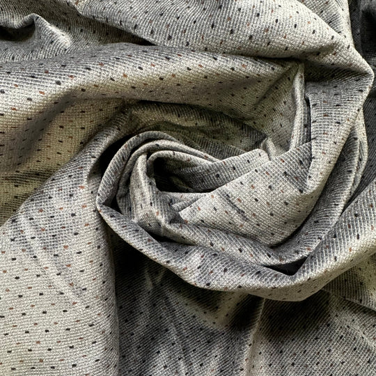 Must Change The Wallpaper - Vintage Cotton/Poly Woven - Grey Multi Polka Dots - 2.8M Bundle - True Deadstock fabric Fabric by private - Sustainable Textile | FABCYCLE
