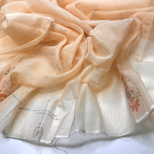 MySpace - Vintage Polyester Blend Woven - Light Beige Multi Abstract - 1M Bundle - True Deadstock fabric Fabric by private - Sustainable Textile | FABCYCLE