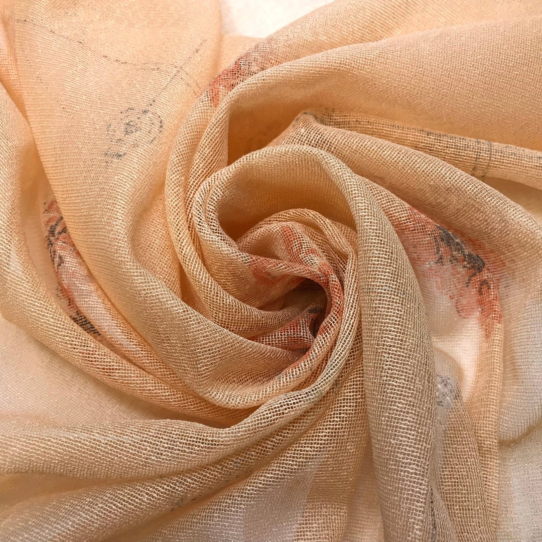 MySpace - Vintage Polyester Blend Woven - Light Beige Multi Abstract - 1M Bundle - True Deadstock fabric Fabric by private - Sustainable Textile | FABCYCLE