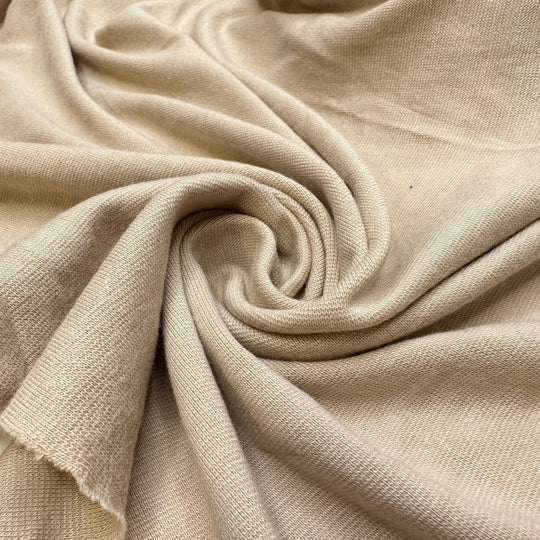 Naked Almonds - Rib Knit Bamboo/Cotton Knit - Dark Cream - Bundles - True Deadstock fabric Fabric by private - Sustainable Textile | FABCYCLE