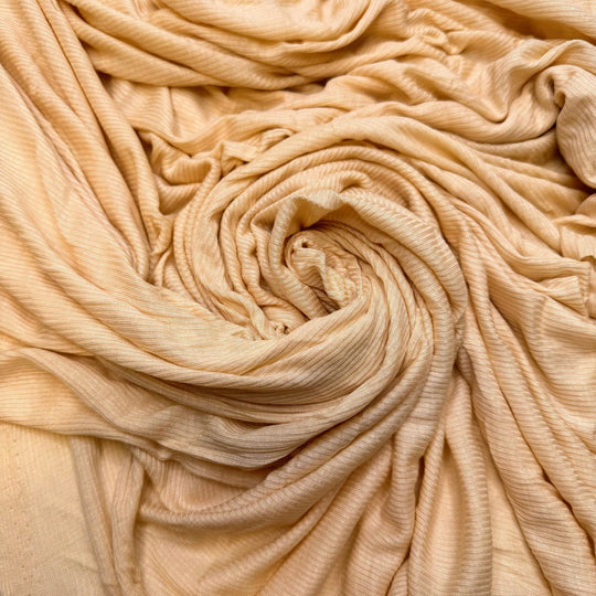 Napping In Fields Of Wildflowers - Rib Knit Modal/Silk Knit - Light Beige - 2.3M Bundle - True Deadstock fabric Fabric by private - Sustainable Textile | FABCYCLE