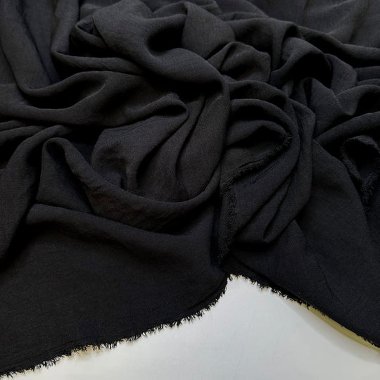 Napping The Day Away - Polyester Blend Woven - Black - 1.55M Bundle - True Deadstock fabric Fabric by private - Sustainable Textile | FABCYCLE
