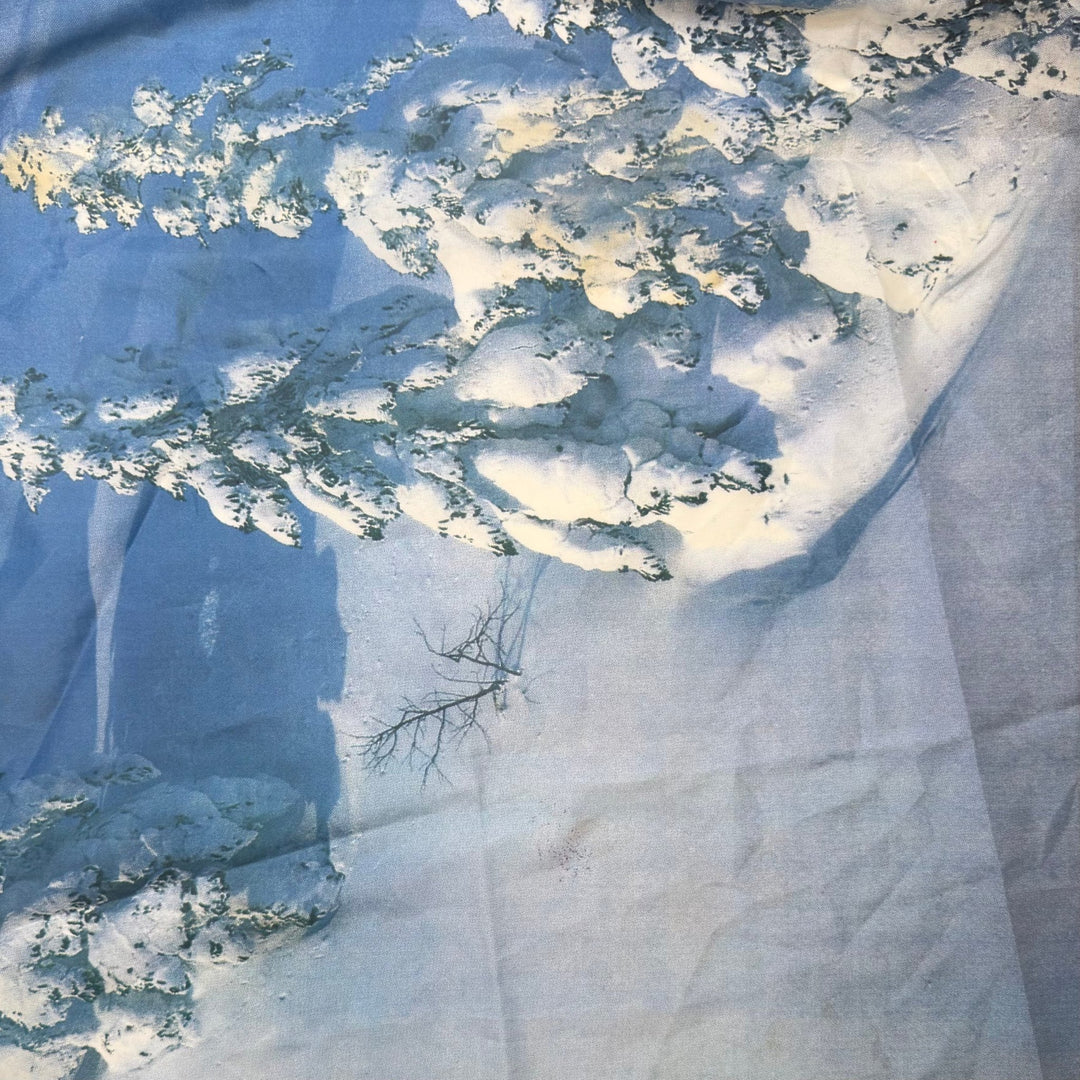 Natilla - Water Resistant Polyester Blend Woven - Light Blue Multi Mountain Landscape - 1.75M Bundle - True Deadstock fabric Fabric by private - Sustainable Textile | FABCYCLE