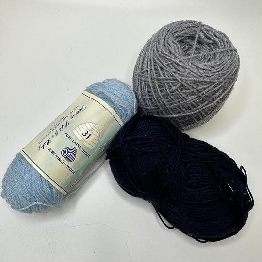 Neutral Blue Pack Yarn - Navy Blue Grey - 3 Pack - True Deadstock supplies Fabric by private - Sustainable Textile | FABCYCLE