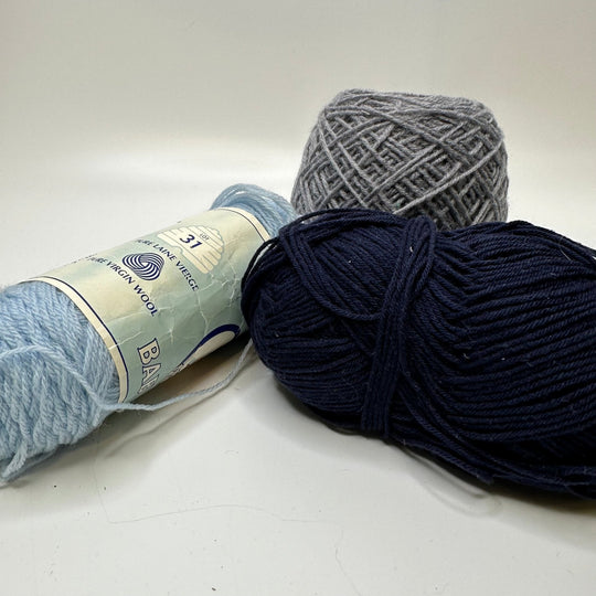 Neutral Blue Pack Yarn - Navy Blue Grey - 3 Pack - True Deadstock supplies Fabric by private - Sustainable Textile | FABCYCLE
