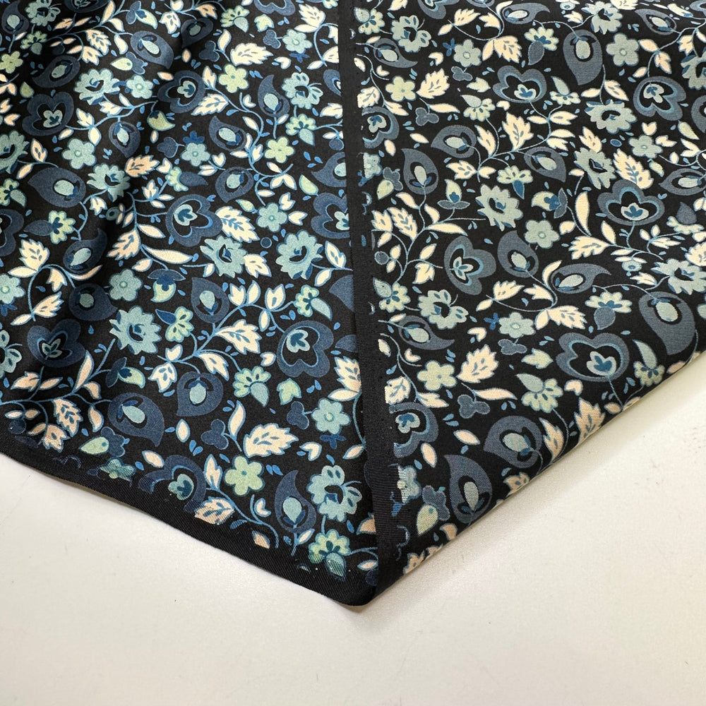 Never Be Blue Over You - Satin Silk Woven - Blue/Navy Floral - 3.95M Bundle - True Deadstock fabric Fabric by private - Sustainable Textile | FABCYCLE
