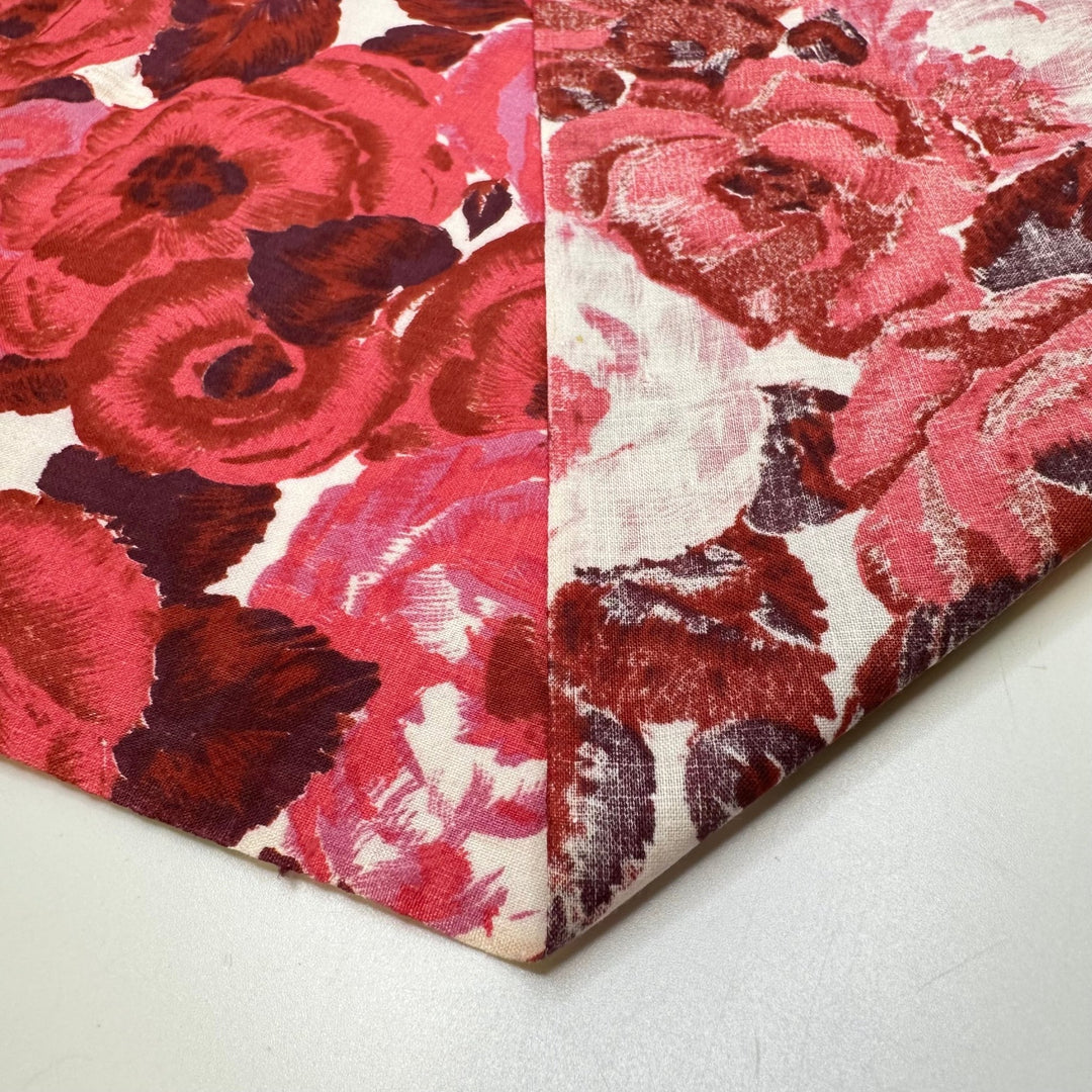 Never Dying Rose - Fire Retardent Cotton Woven - Red Multi Floral - 1M Bundle - True Deadstock fabric Fabric by private - Sustainable Textile | FABCYCLE