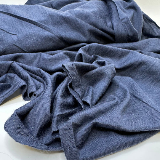 Never See The Shark - Jersey Merino Wool Knit - Navy - Bundles - True Deadstock fabric Fabric by private - Sustainable Textile | FABCYCLE