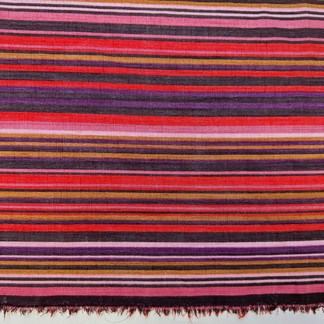 New Brunswick - Polyester Blend Woven - Dark Red/Purple Stripes - 2.2M Bundle - True Deadstock fabric Fabric by private - Sustainable Textile | FABCYCLE