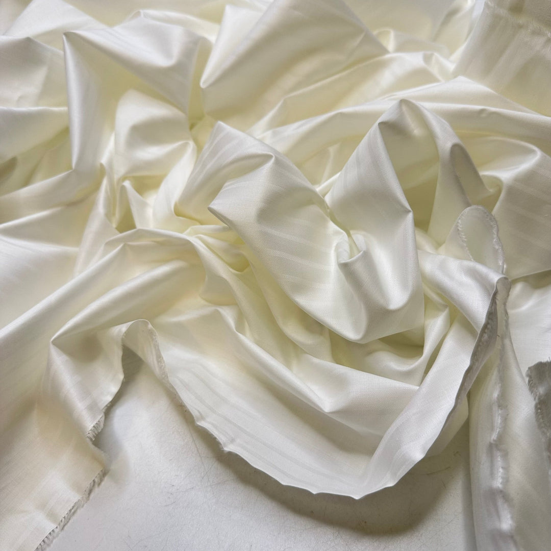 New Business - Sateen Cotton Woven - White Pinstripe - 2M Bundle - True Deadstock fabric Fabric by private - Sustainable Textile | FABCYCLE