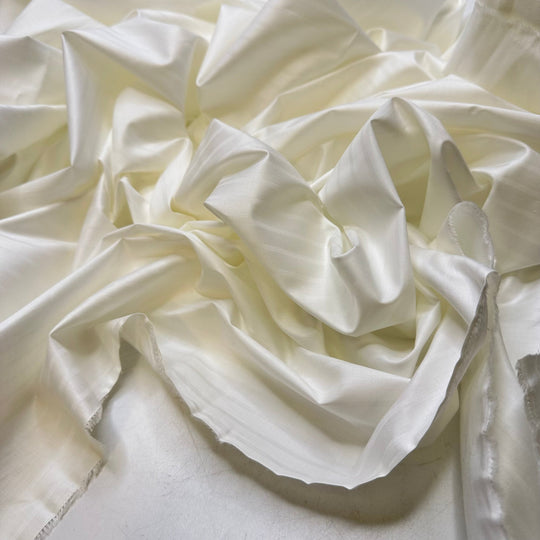 New Business - Sateen Cotton Woven - White Pinstripe - 2M Bundle - True Deadstock fabric Fabric by private - Sustainable Textile | FABCYCLE
