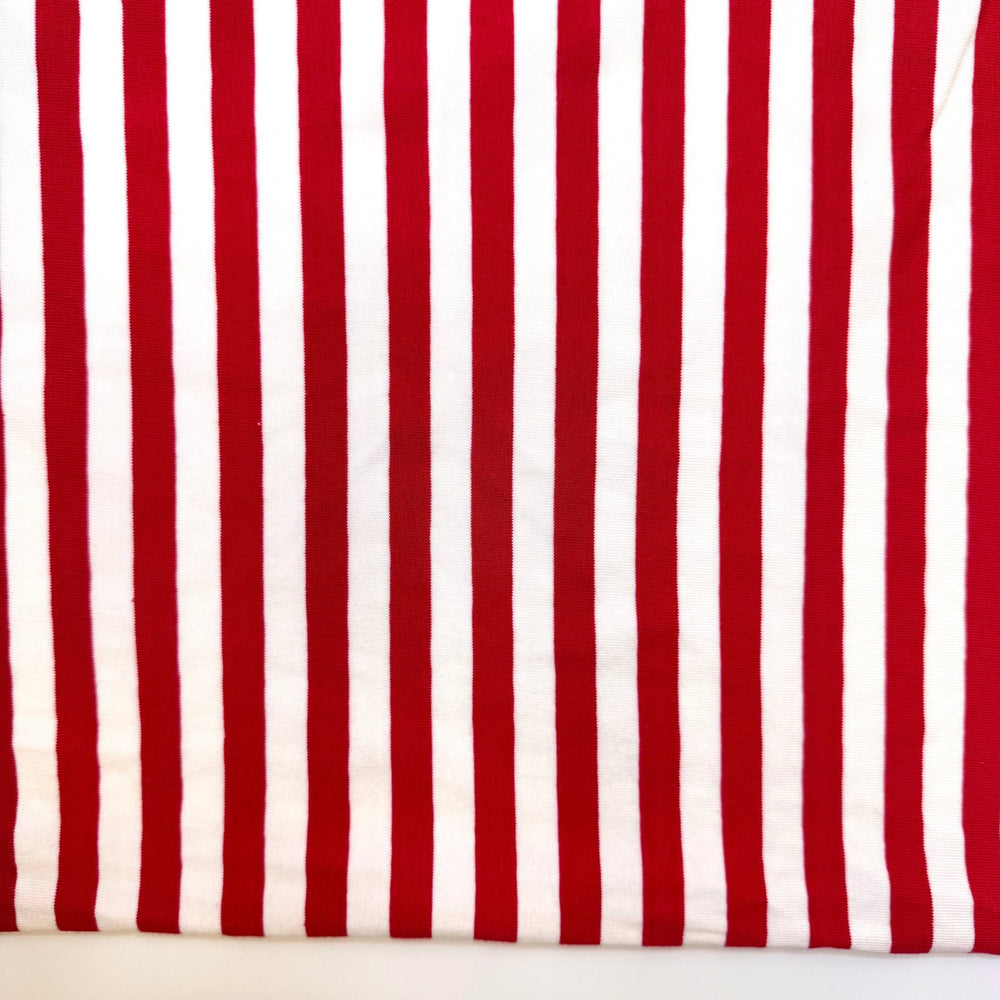 New DNA Technology - Jersey Cotton/Spandex Knit - Red/White Stripes - 1.5M Bundle - True Deadstock fabric Fabric by private - Sustainable Textile | FABCYCLE
