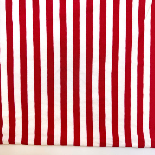 New DNA Technology - Jersey Cotton/Spandex Knit - Red/White Stripes - 1.5M Bundle - True Deadstock fabric Fabric by private - Sustainable Textile | FABCYCLE