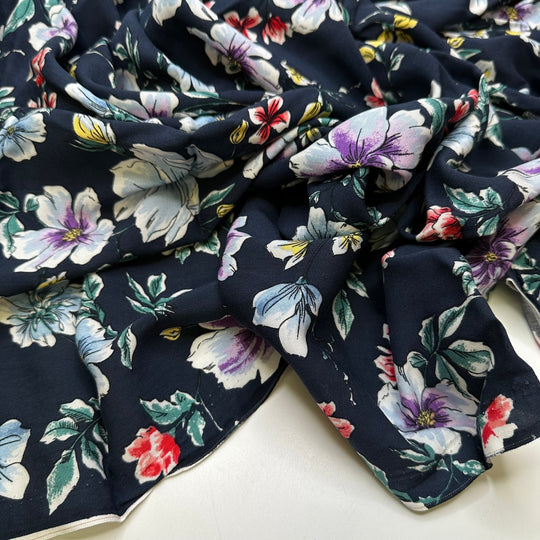 New Hiking Pack - Cotton Blend Woven - Navy Multi Floral - 2.15M Bundle - True Deadstock fabric Fabric by private - Sustainable Textile | FABCYCLE