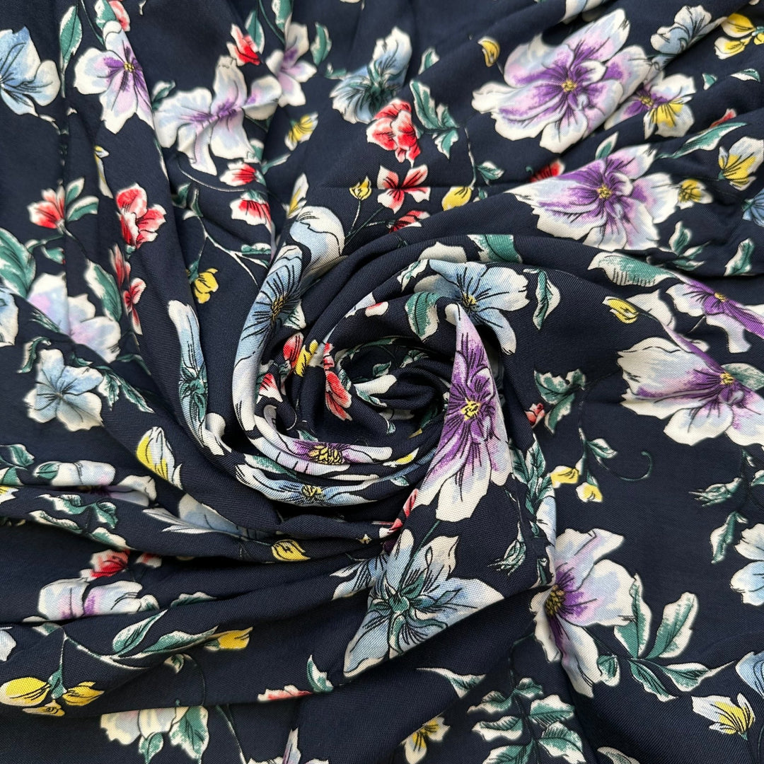 New Hiking Pack - Cotton Blend Woven - Navy Multi Floral - 2.15M Bundle - True Deadstock fabric Fabric by private - Sustainable Textile | FABCYCLE