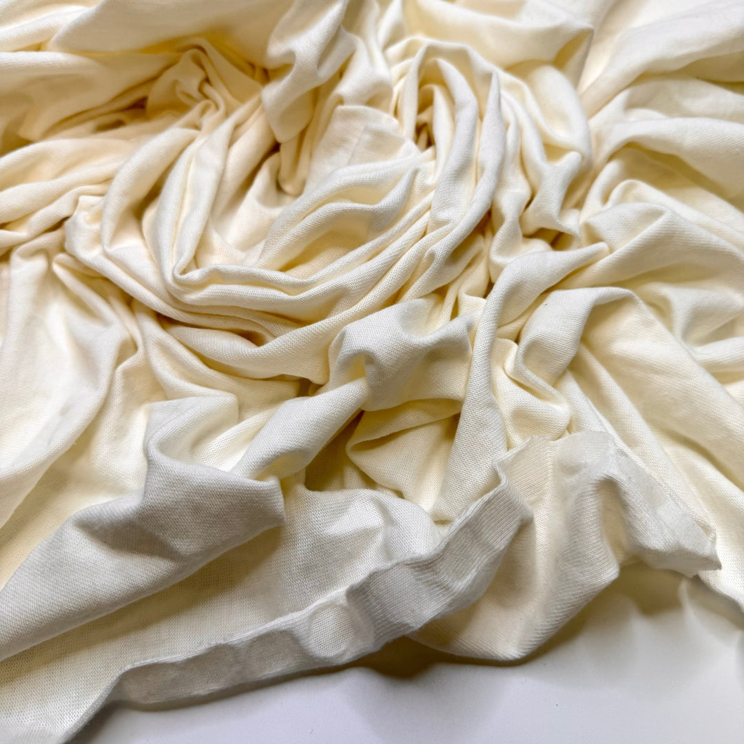 New Malaria Treatments - Jersey Cotton Blend Knit - Cream - 1.5M Bundle - True Deadstock fabric Fabric by private - Sustainable Textile | FABCYCLE
