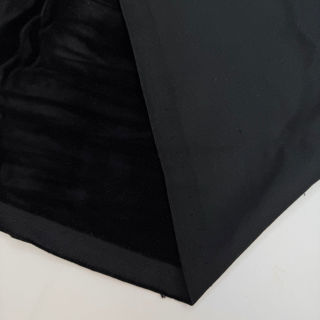 New Moon Eclipse - Velvet Cotton Woven - Black - 0.9M Bundle - True Deadstock fabric Fabric by private - Sustainable Textile | FABCYCLE