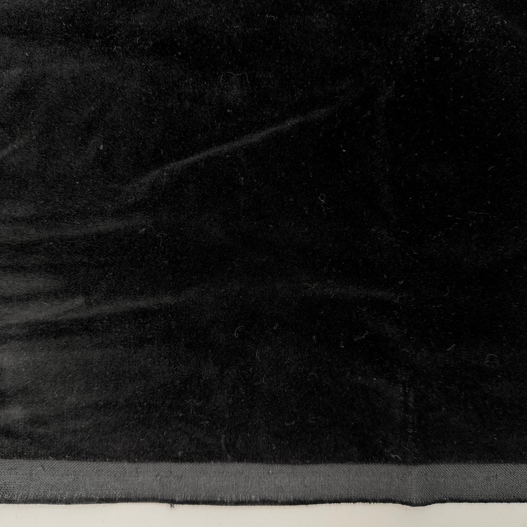 New Moon Eclipse - Velvet Cotton Woven - Black - 0.9M Bundle - True Deadstock fabric Fabric by private - Sustainable Textile | FABCYCLE