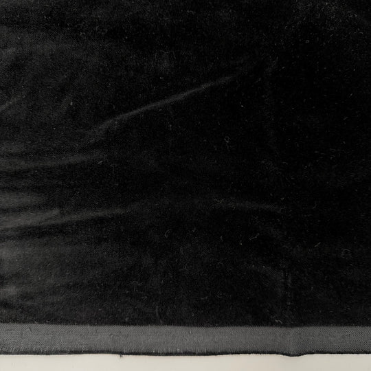 New Moon Eclipse - Velvet Cotton Woven - Black - 0.9M Bundle - True Deadstock fabric Fabric by private - Sustainable Textile | FABCYCLE