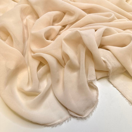 New School Wardrobe - Crepe Poly Woven - Dark Cream - 1.9M Bundle - True Deadstock fabric Fabric by private - Sustainable Textile | FABCYCLE