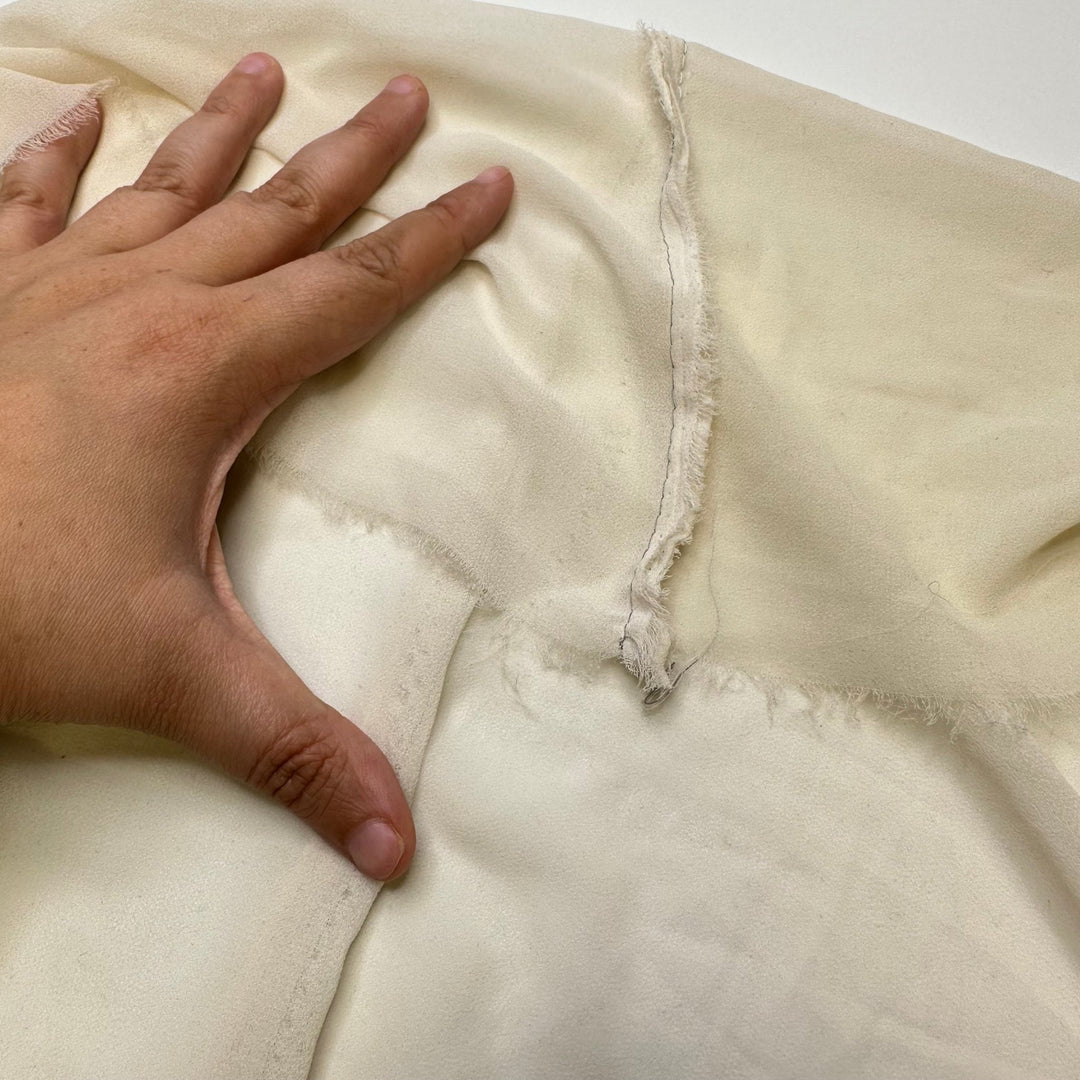 New School Wardrobe - Crepe Poly Woven - Dark Cream - 1.9M Bundle - True Deadstock fabric Fabric by private - Sustainable Textile | FABCYCLE