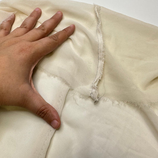 New School Wardrobe - Crepe Poly Woven - Dark Cream - 1.9M Bundle - True Deadstock fabric Fabric by private - Sustainable Textile | FABCYCLE