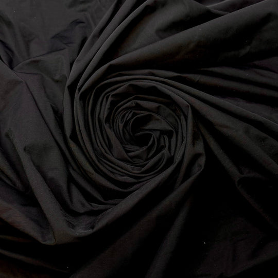 Night Turns To Day - Water Resistant Tricot Spandex/Recycled Nylon Knit - Black - 2.4M Bundle - True Deadstock fabric Fabric by private - Sustainable Textile | FABCYCLE