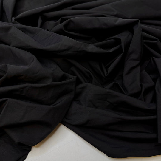 Night Turns To Day - Water Resistant Tricot Spandex/Recycled Nylon Knit - Black - 2.4M Bundle - True Deadstock fabric Fabric by private - Sustainable Textile | FABCYCLE
